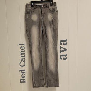 Red Camel "Ava" distressed gray skinny straight leg jeans Sz: 5 (jr)